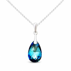 Серебряный кулон 925 пробы «Барокко (Bermuda Blue)» с кристаллами Swarovski®