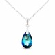 Sudraba kulons „Baroque (Bermuda Blue)“ ar Swarovski® kristāliem