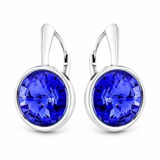 Sudraba auskari „Klaris (Sapphire)“ ar Swarovski™ kristāliem