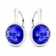 Sudraba auskari „Klaris (Sapphire)“ ar Swarovski® kristāliem