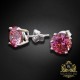 Sudraba auskari "Junona (Fancy Pink)" ar Swarovski Zirconia Pure Brilliance kristāliem