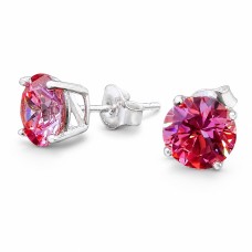 Sudraba auskari „Junona (Fancy Pink)“ ar Swarovski Zirconia Pure Brilliance kristāliem