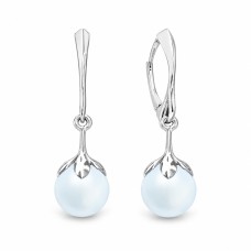 Sudraba auskari „Pērļu Galaktika (Light Blue)“ ar Preciosa™ kristāliem