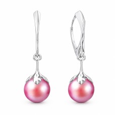Sudraba auskari „Pērļu Galaktika (Pearlescent Red)“ ar Preciosa™ kristāliem