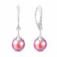 Sudraba auskari „Pērļu Galaktika (Pearlescent Red)“ ar Preciosa® kristāliem