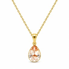 Серебряный кулон 925 пробы «Кристальная Капля (Honey)» с кристаллами Preciosa®