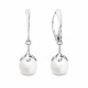 Sudraba auskari „Pērļu Galaktika (White)“ ar Preciosa® kristāliem