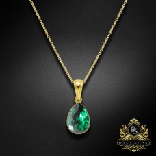 Sudraba kulons "Kristāla Lāse (Emerald)" ar Preciosa™ kristāliem