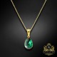 Sudraba kulons "Kristāla Lāse (Emerald)" ar Preciosa™ kristāliem