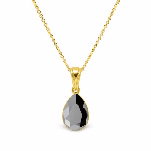 Sudraba kulons „Crystal Drop (Jet Hematite)“