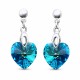Sudraba auskari „Iemīlējusies Sirds II (Bermuda Blue)“ ar Swarovski® kristāliem