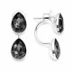 Sudraba auskari „Rasas Piliens (Silver Night)“ ar Swarovski® kristāliem