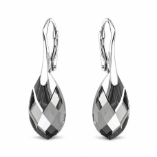 Sudraba auskari „Baroka II (Black Diamond Light Chrome)“ ar Swarovski™ kristāliem