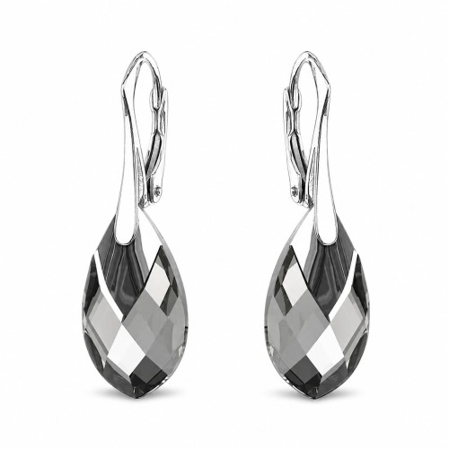 Sudraba auskari „Baroka II (Black Diamond Light Chrome)“