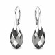 Sudraba auskari „Baroka II (Black Diamond Light Chrome)“ ar Swarovski® kristāliem