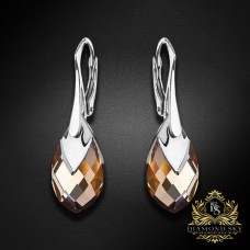Sudraba auskari "Baroka II (Light Colorado Topaz Light Chrome)" ar Swarovski™ kristāliem