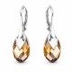 Sudraba auskari „Baroks II (Light Colorado Topaz Light Chrome)“ ar Swarovski® kristāliem