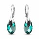 Sudraba auskari „Baroks II (Emerald Light Chrome)“ ar Swarovski® kristāliem