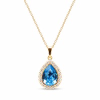 Pakabukas „Celestial Drop (Aquamarine Blue)“ su Swarovski® kristalais