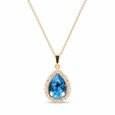 Кулон «Небесная Капля (Aquamarine Blue)» с кристаллами Swarovski®