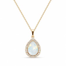 Кулон «Небесная Капля (White Opal)» с кристаллами Swarovski®