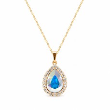 Кулон «Небесная Капля (Aurora Borealis)» с кристаллами Swarovski®