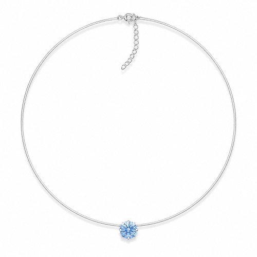 Neredzamais sudraba kulons „Invisible (Arctic Blue)“ ar Swarovski® kristālu
