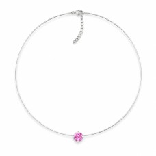 Neredzamais sudraba kulons „Invisible (Rubellite)“ ar Swarovski® kristālu