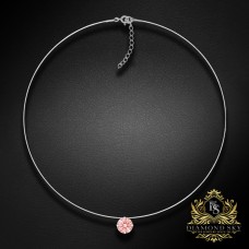 (Ekskluzīvs) Neredzamā sudraba kulons (Fancy Morganite) ar Swarovski Zirconia Pure Brilliance kristālu