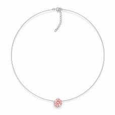 Neredzamais sudraba kulons „Invisible (Fancy Morganite)“ ar Swarovski® kristālu