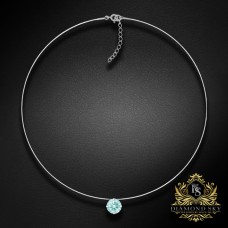 (Ekskluzīvs) Neredzamā sudraba kulons (Frosty Mint) ar Swarovski Zirconia Pure Brilliance kristālu