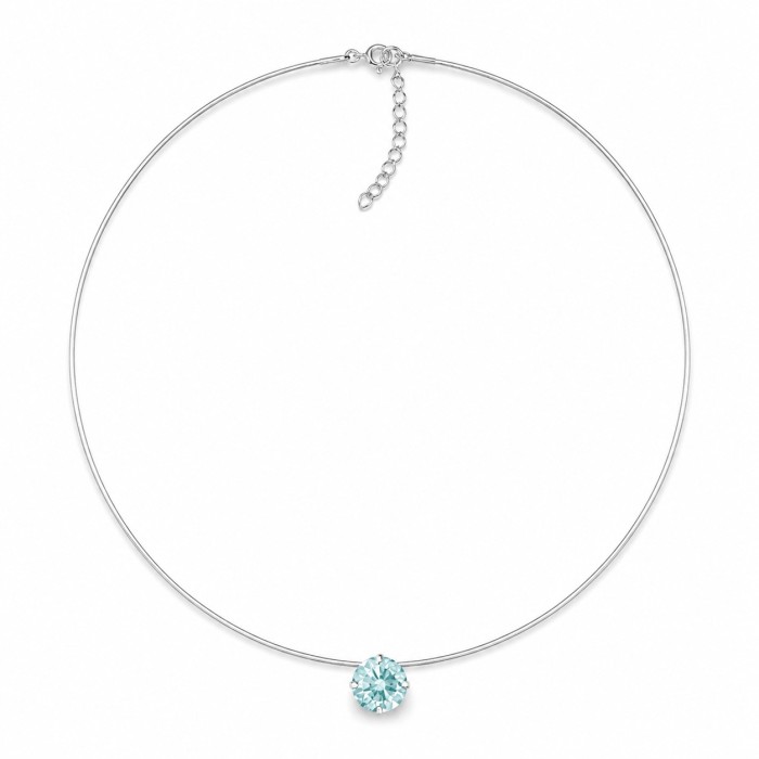 Neredzamais sudraba kulons „Invisible (Frosty Mint)“ ar Swarovski® kristālu