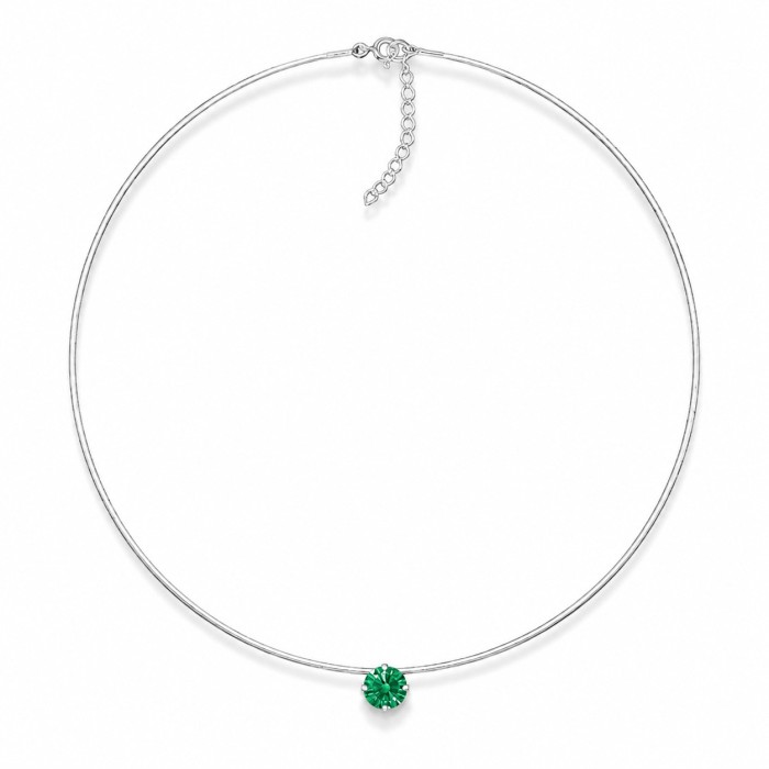 Neredzamais sudraba kulons „Invisible (Green)“ ar Swarovski® kristālu