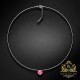 (Ekskluzīvs) Neredzamā sudraba kulons (Fancy Pink) ar Swarovski Zirconia Pure Brilliance kristālu