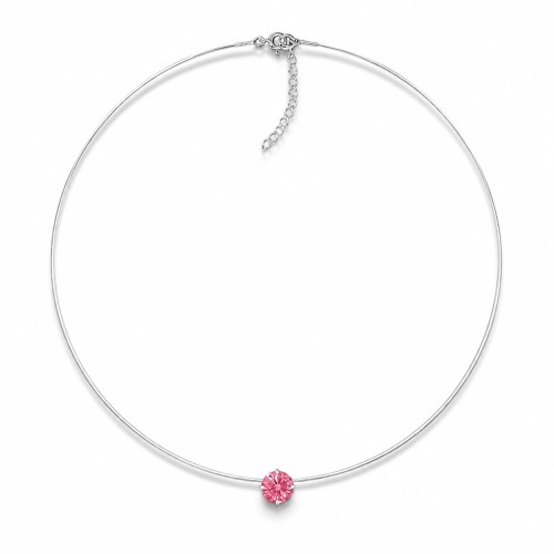 Neredzamais sudraba kulons „Invisible (Fancy Pink)“ ar Swarovski® kristālu
