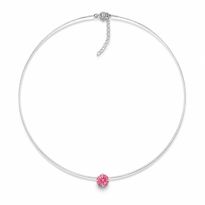 Neredzamais sudraba kulons „Invisible (Fancy Pink)“ ar Swarovski® kristālu