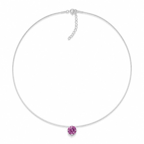Neredzamais sudraba kulons „Invisible (Fancy Purple)“ ar Swarovski® kristālu