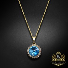 Kulons "Klaris (Aquamarine Blue)" ar Swarovski™ kristāliem