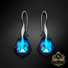 Sudraba auskari "Baroka IV (Meridian Blue)" ar Swarovski™ kristāliem