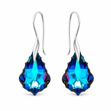 Sudraba auskari „Baroks IV (Meridian Blue)“ ar Swarovski® kristāliem