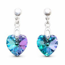 Sudraba auskari „Iemīlējusies Sirds II (Vitrail Light)“ ar Swarovski® kristāliem