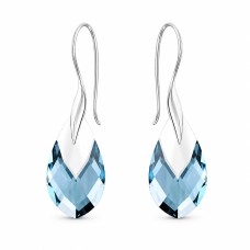 Sudraba auskari „Baroks II (Aquamarine Light Chrome)“ ar Swarovski® kristāliem