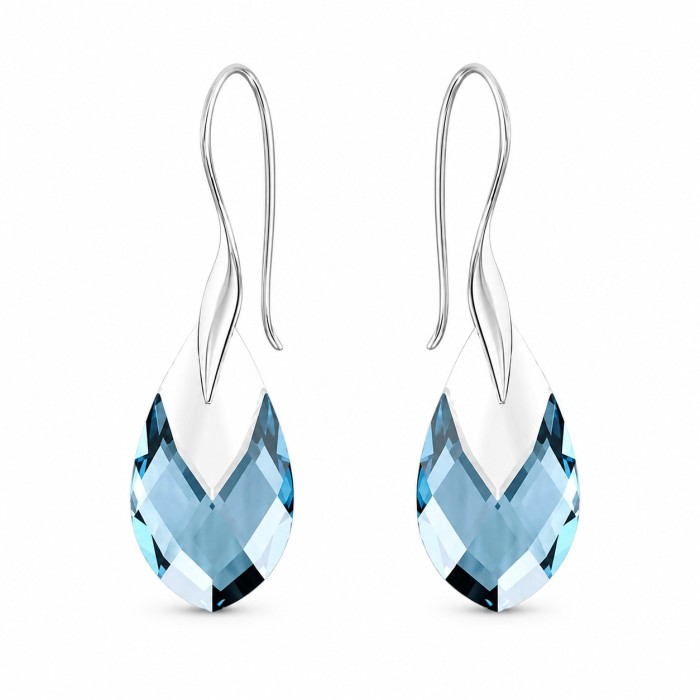 Sudraba komplekts sievietēm „Baroks II (Aquamarine Light Chrome)“ ar Swarovski® kristāliem