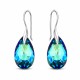 Sudraba auskari „Baroks (Bermuda Blue)“ ar Swarovski® kristāliem