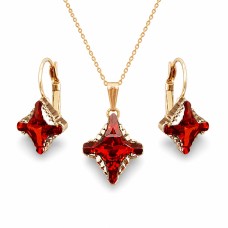 Komplekts „Kristāla Rombs II (Light Siam Metallic Light Gold)“ ar Swarovski™ kristāliem