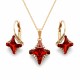 Jewelry Set “Crystal Rhombus II” (Light Siam Metallic Light Gold) embellished with Crystals by Swarovski®