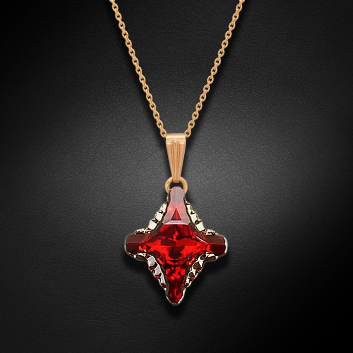 Komplekts "Kristāla Rombs II (Light Siam Metallic Light Gold)" ar Swarovski™ kristāliem