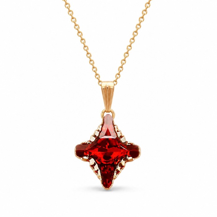 Jewelry Set “Crystal Rhombus II” (Light Siam Metallic Light Gold) embellished with Crystals by Swarovski®