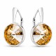 Sudraba auskari „Clarice (Golden Shadow)“ ar Swarovski® kristāliem