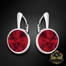 Sudraba auskari "Klaris (Scarlet)" ar Swarovski™ kristāliem